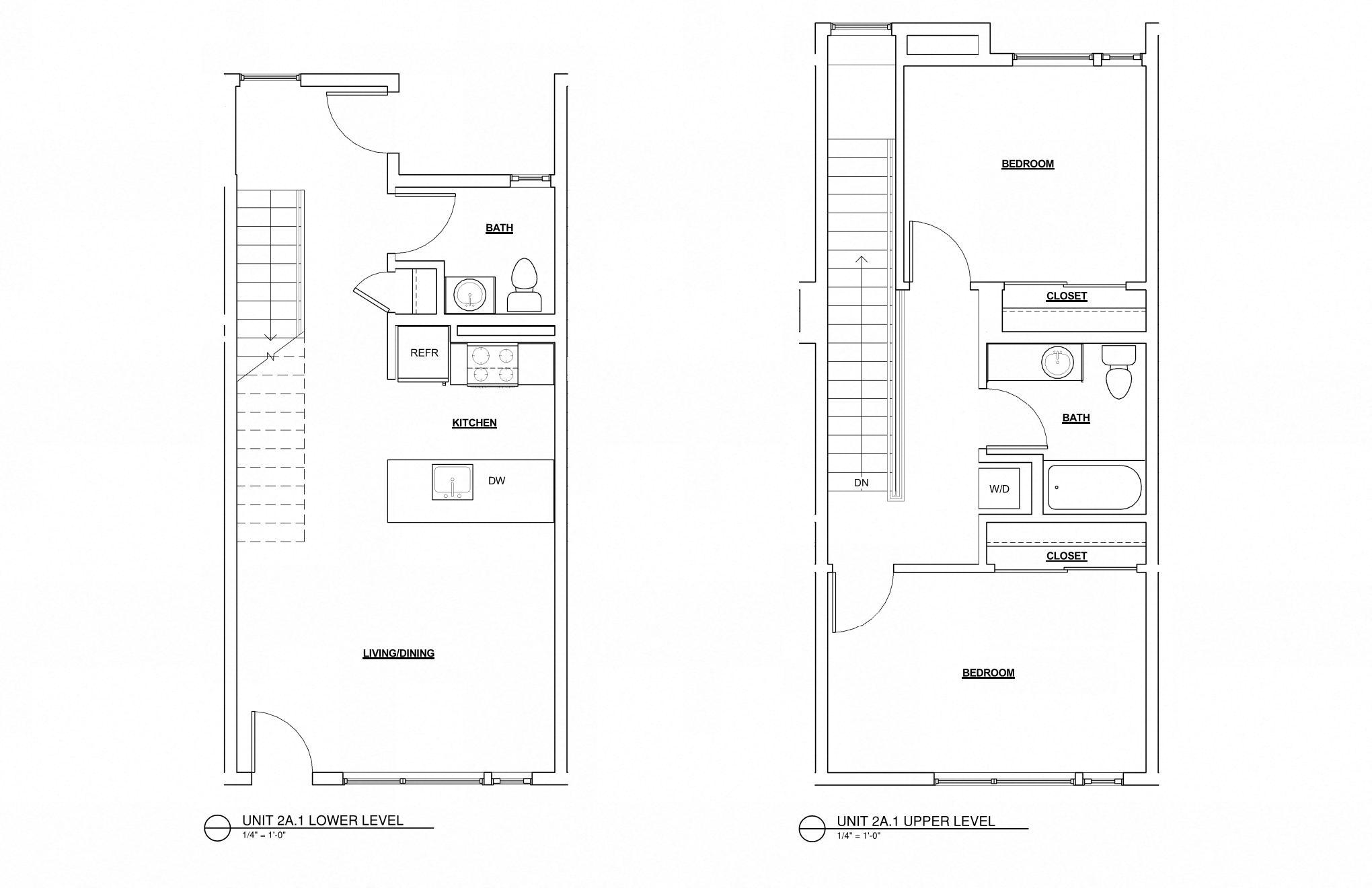 Floor plan for 2 beds, 1.5 baths, 1146 sqft